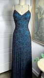 Spaghetti Straps V Neck Beading Sheath Long Prom Dress Evening Party Dress, HZ0319