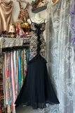 Vintage Leopard Print Sweetheart Design Mermaid Spaghetti Strap Prom Dress Evening Dress HZ0319