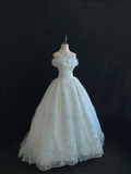 Fairy Strapless A-Line Tulle Embroidery Birthday Ball Gowns Quinceanera Dresses, HZ0319