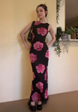 Sexy Black Sleeveless Mermaid Chiffon Long Evening Party Dresses, HZ0319