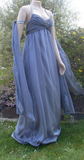 Vintage Blue Halter Neck A-Line Long Party Dress Formal Prom Dress, HZ0319