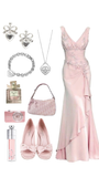 Elegant Pink V Neck Mermaid Satin Long Party Dress Vintage Evening Dress, HZ0319