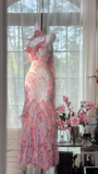 Elegant Fairy Mermaid Long Chiffon Spaghetti Strap Evening Dress Prom Dresses HZ0319