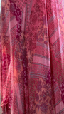 Retro Pink V-neck Floral Elegant Chiffon Evening Dress Prom Dresses HZ0319