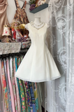 Vintage Simple Ivory Elegant A-Line Short Homecoming Dress Party Dress HZ0319