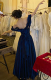 Stunning Prom Dress Navy Blue Off Shoulder Pleated Gala Dress Formal Dress Evening Dress HZ0319