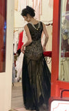 Vintage Prom Dress A Line V-neck Gala Dress Formal Dress Evening Dress HZ0319