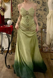 Vintage Prom Dress Ombre Spaghetti Straps Gala Dress Cocktail Dress Evening Dress HZ0319