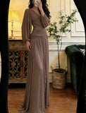 Elegant Prom Dress V-neck Pleated Gala Dress Formal Dress Evening Dress HZ0319