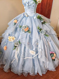 Charming Prom Dress Spaghetti Straps Pleated Tulle Evening Dress Quinceanera Dress Ball Gown HZ0319