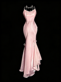 Sweet Prom Dress Light Pink Spaghetti Straps Mermaid Formal Dress Evening Dresses Birthday Party Dress HZ0319