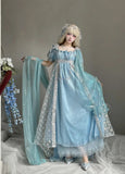 New Arrival Prom Dress Light Blue Square Neck Imperial Dress Evening Dresses Formal Dress HZ0319