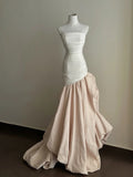 New Arrival Prom Dress Strapless Pleated Mermaid Formal Dresses Gala Gown Evening Dress HZ0319
