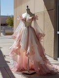Pretty Prom Dress Ombre Off Shouler Pleated Formal Dresses Gala Gown Evening Dress HZ0319