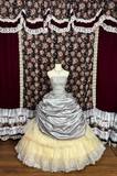 Retro Silvery Strapless Sequin A-Line Satin Quinceanera Dresses Sweet 16 Birthday Ball Gowns, HZ0319
