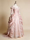 Pretty Ball Gown Light Pink Square Neck Lace Evening Gala Gown Prom Dresses Quinceanera Dress HZ0319