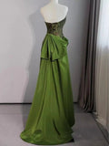 Stunning Prom Dress Green Sweetheart Pleated Gala Evening Gown Dress Birthday Party Outfits HZ0319