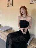 Elegant Prom Dress Black Strapless Gala Evening Gown Dress Birthday Party Outfits HZ0319