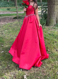 Stunning Prom Dress Sweetheart Formal Outfits Beading Red Evening Gown Gala Dress HZ0319