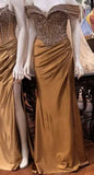 Fashion Prom Dress Off Shoulder Pleated Evening Dresses Birthday Party Outfits Gala Gown HZ0319