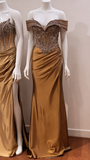 Fashion Prom Dress Off Shoulder Pleated Evening Dresses Birthday Party Outfits Gala Gown HZ0319