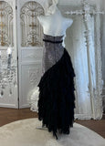 Charming Prom Dress Strapless Pleated Tulle Evening Dress Gala Gown Cocktail Outfits HZ0319