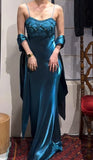 Elegant Prom Dress Satin Spaghetti Straps Cocktail Outfits Evening Dress Gala Gown HZ0319