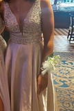 Gorgeous Prom Dress V-neck Beading Slit Evening Dress Long Cocktail Outfits Gala Gown HZ0319