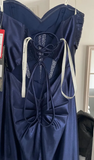 Elegant Prom Dress Navy Blue Sweetheart Pleated Long Evening Dress Party Outfits Gala Gown HZ0319
