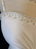 Elegant Prom Dress White Spaghetti Straps Pleated Formal Gown Evening Dress Gala Dress HZ0319