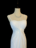 Elegant Prom Dress White Spaghetti Straps Pleated Formal Gown Evening Dress Gala Dress HZ0319