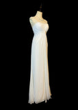 Elegant Prom Dress White Spaghetti Straps Pleated Formal Gown Evening Dress Gala Dress HZ0319