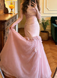 Elegant Prom Dress Strapless Pleated Tulle Mermaid Formal Gala Gown Evening Dress Party Outfits HZ0319