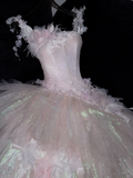 Stunning Pink A-Line Tulle Beaded Long Evening Party Dress Birthday Ball Gown, HZ0319