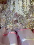 Pink Sweetheart A-Line Beaded Princess Ball Gowns Formal Evening Gowns, HZ0319