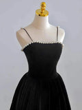Retro Burgundy Beaded Spaghetti Strap Design A-line Velvet Party Dress Homecoming Dress HZ0319
