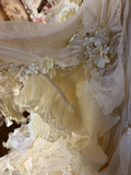 Ivory Strapless A-Line Appliques Ruffles Birthday Ball Gowns Formal Evening Gowns, HZ0319