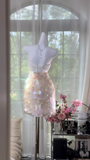 Gorgeous Princess Sequin Strapless Sheath Elegant Chiffon Homecoming Dress Evening Dress Prom Dresses HZ0319