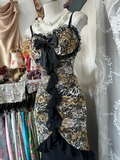Vintage Leopard Print Sweetheart Design Mermaid Spaghetti Strap Prom Dress Evening Dress HZ0319