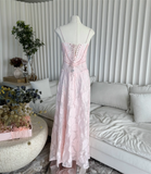 Sweet Pink Appliques Spaghetti Strap Design A-line Women Party Dress, HZ0319