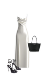 Simple White Spaghetti Straps Sheath Satin Long Party Dress Evening Dress, HZ0319