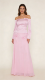 Elegant Pink Off Shoulder Sheath Long Party Dress Lovely Birthday Outfits Prom Dress, HZ0319