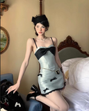 Cute Spaghetti Straps Birthday Party Dress Mini Homecoming Dress with Bowknot HZ0319