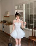 Elegant Spaghetti Straps Sleeveless Tiered Lace Ballet Skirt Homecoming Dress with Handmade Flower HZ0319