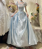 Gorgeous Short Sleeve Bateall Pearl Pleated Sweet 16 Prom Dress Quinceanera Dress with Handmade flower HZ0319