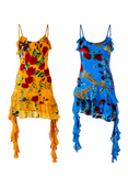Sexy Seaside Spaghetti Straps Soutache Ruffle Short Outfits Dress Women Dress Summer Dress HZ0319
