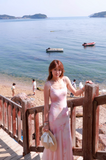 Seaside Spaghetti Straps Sheath Tulle Ruffle Long Dress Party Dress Women Dress Summer Dress HZ0319