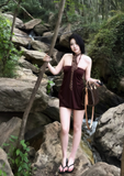 Holiday Style Halter Backless Fold Skirt Party Dress Drape dress Summer Dress Women Dress HZ0319