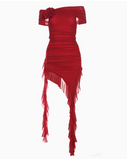 Sweet Cool Girl Strapless Irregular Ruffle Pleated Mesh Dress Dating Dress Summer Dress Women Dress HZ0319