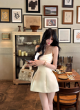 Sexy A Line Beading Tulle Pleated Short Skirt Women Summer Date Dress HZ0319